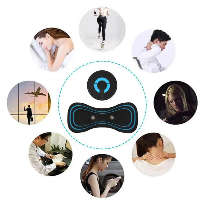 Portable Neck Massager Mini Electric Convenient Intelligent Cervical Massage Stickers Meridian Muscle Relief Pain